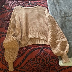 Pink Lily Sweater, Balloon Sleeves